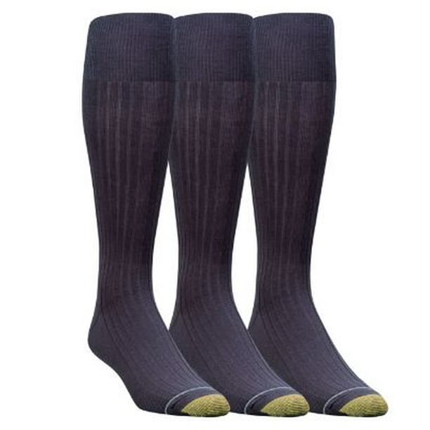 Gold Toe Men's Canterbury Over-the-Calf Dress Socks 3-Pairs 